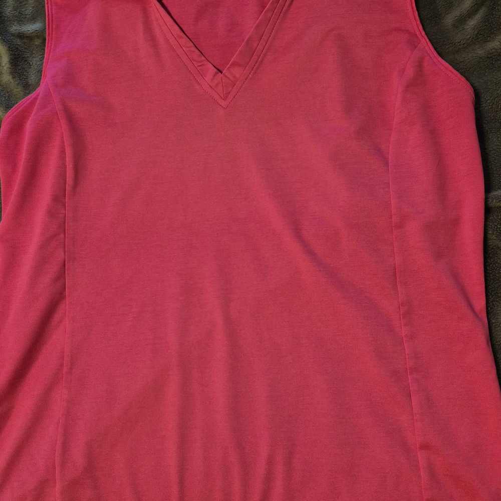 Lady Hagen V-Neck Sleeveless Tank Top - Hot Pink